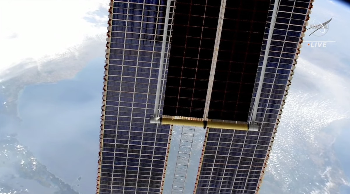 Astronauts install new roll-out solar array outside International Space Station