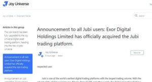 Jubi는 Joy Universe 디지털 자산 거래 플랫폼으로 공식적으로 브랜드를 변경했습니다.